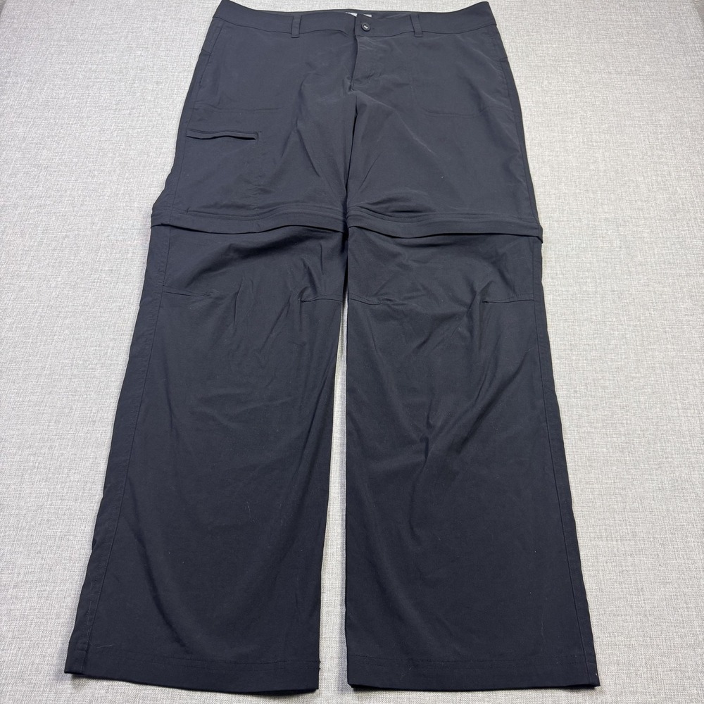 Gander Mountain Convertible Pants Womens 14 Black Cargo Hiking Trail Zip Pockets